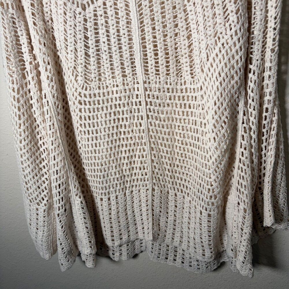 Cato Sweater Women's 22/24W Beige Open Knit Pullover Crochet Casual - Picture 4 of 8